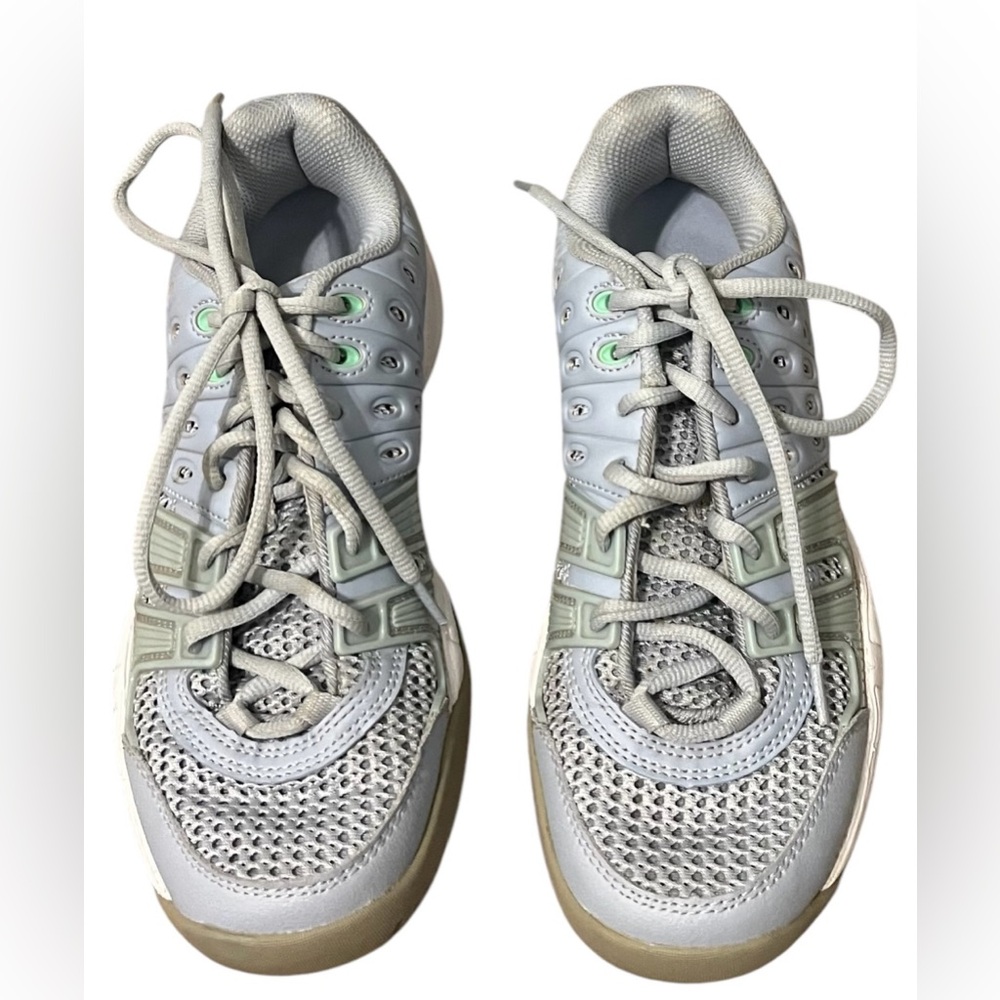 Prince T22 women’s 8.5 lace up grey and mint athletic tennis shoes - Picture 2 of 7